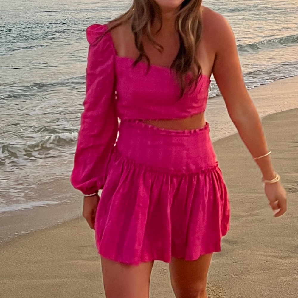 Runaway the label seven wonders fuchsia cutout mini dress